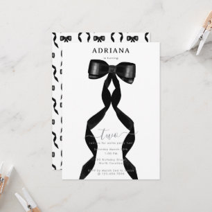 Invitation Aquarelle fantaisie Bow noir Formel Anniversaire