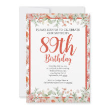 Aquarelle féminine Floral 89e fête d'anniversaire