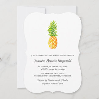 Invitation Aquarelle Fête des mariées ananas