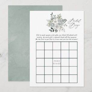 Invitation Aquarelle Fête des mariées Argent Bingo