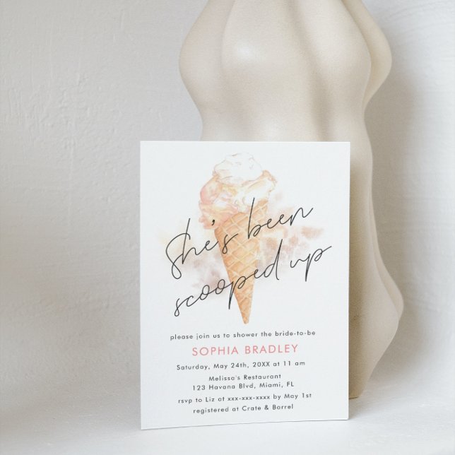 Invitation Aquarelle Fête des mariées de glace rose (Créateur téléchargé)