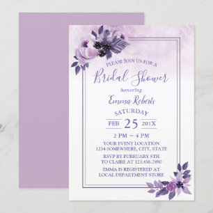 Invitation Aquarelle Fête des mariées de printemps florale Ma