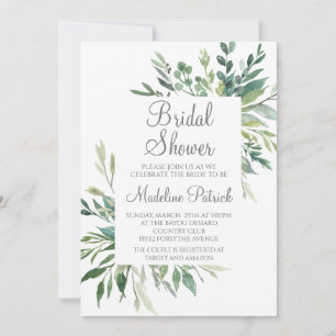 Invitation Aquarelle Fête des mariées de verdure