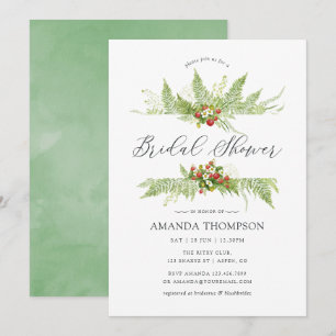 Invitation Aquarelle Fête des mariées de verdure