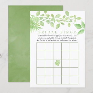 Invitation Aquarelle Fête des mariées de verdure Bingo
