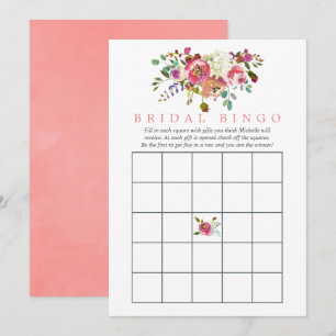 Invitation Aquarelle Fête des mariées florale Bingo