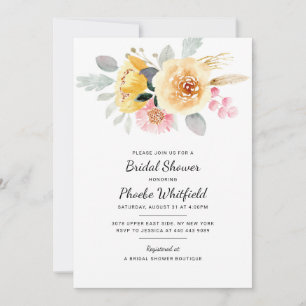 Invitation Aquarelle Fête des mariées végétale florale