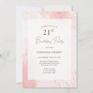 Invitation Aquarelle fête du 21e anniversaire