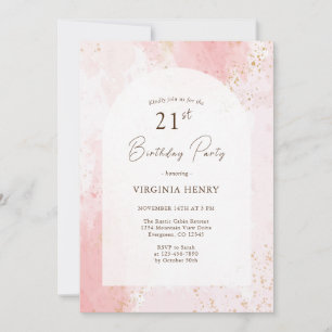 Invitation Aquarelle fête du 21e anniversaire