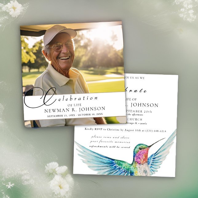 Invitation Aquarelle Fête du colibri Photo (Créateur téléchargé)