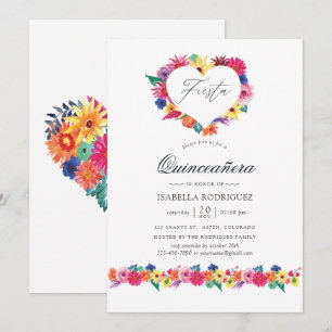 Invitation Aquarelle Fiesta Quinceañera
