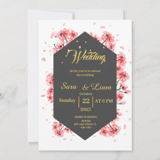 Invitation aquarelle fleur de cerisier
