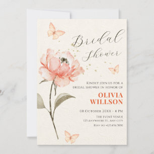 Invitation Aquarelle fleur floraison esthétique douche nuptia