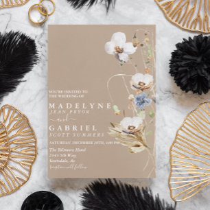 Invitation aquarelle Fleur sauvage de champ