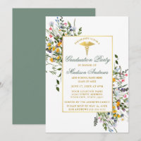 Aquarelle Fleur sauvage Sage Green Nurse Grad Part