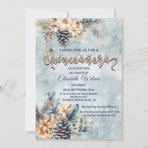 Invitation Aquarelle fleurie bokee moderne hiver