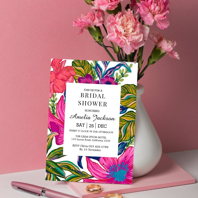 Invitation Aquarelle fleurie et botanique (Créateur téléchargé)