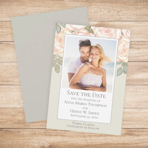 Invitation Aquarelle fleurie verte Enregistrer la date Sage