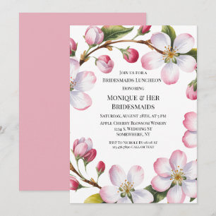 Invitation Aquarelle Fleurs de Cerisier pour le Déjeuner des