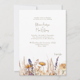 Invitation Aquarelle Fleurs séchées Aucun parent
