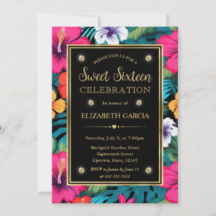 Invitation Aquarelle Fleurs Tropicales Lumineuses Préparatoir
