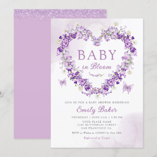 Invitation Aquarelle Floral Baby in Bloom Girl Baby shower