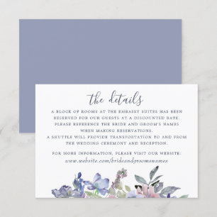 Invitation Aquarelle Floral Bleu Lavande Blush Moderne