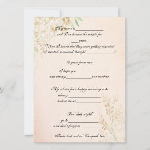 Invitation Aquarelle Floral, Conseils de Mariage Drôles, Pers