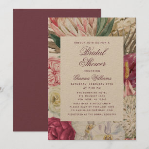 Invitation Aquarelle Floral Élégante Fête des mariées