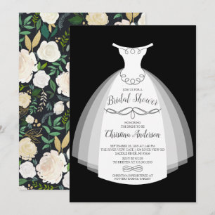 Invitation Aquarelle Floral Élégante Mariée Fête des mariées