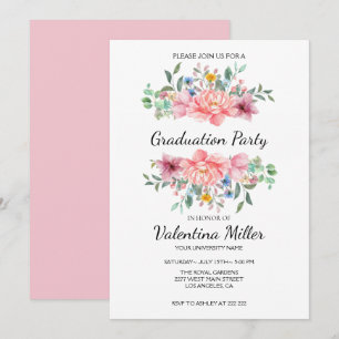 Invitation Aquarelle Floral Girl