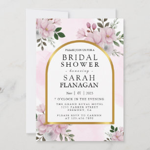 Invitation Aquarelle Floral Magnolia Arch Douche nuptiale