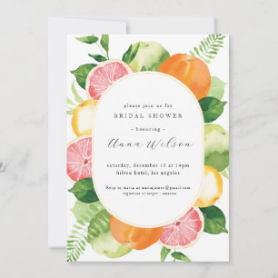 Invitation Aquarelle Floral rose Fête des mariées verte