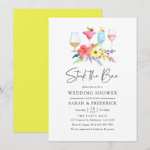 Invitation Aquarelle Floral Stock Bar