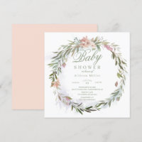 Aquarelle Floral verdure Baby shower de couronne