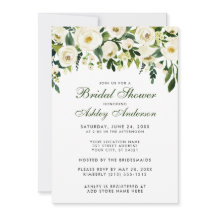 Aquarelle Floral Vert Fête des mariées blanche GS