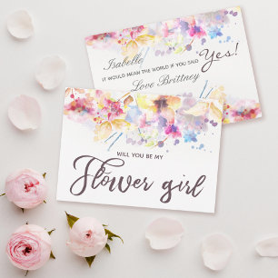 Invitation Aquarelle Floral Veux-tu être ma Demoiselle d'Honn