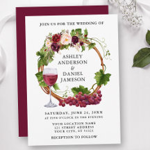 Aquarelle Floral Vins de raisin Mariage de germe
