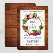 Aquarelle Floral Vins Vins de raisin Wreath Mariag
