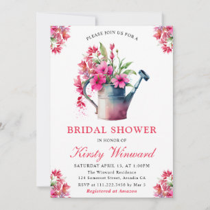 Invitation Aquarelle Floral Waters Can Fête des mariées