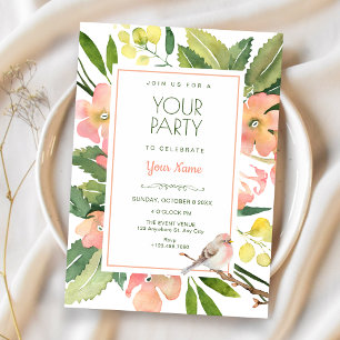 Invitation Aquarelle florale 