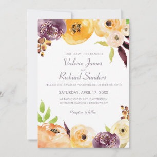 Invitation Aquarelle florale