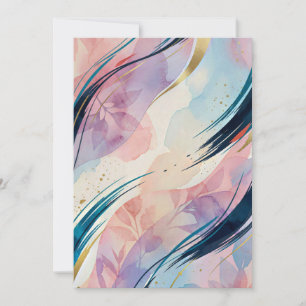 Invitation Aquarelle florale abstraite pastel botanique