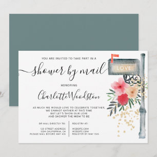 Invitation Aquarelle florale annulée douche par boîte aux let