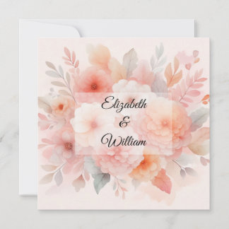Invitation Aquarelle florale aux couleurs pastel douces