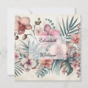 Invitation Aquarelle florale aux couleurs pastel douces