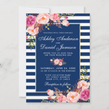 Aquarelle Florale Bleu rose Mariage WS