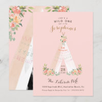 Aquarelle Florale Boho Tribal Teepee Wild One