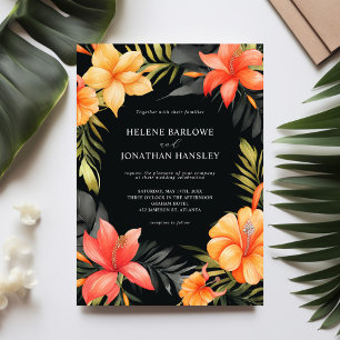 Invitation Aquarelle florale Botanique Mariage tropical