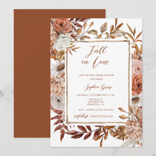 Invitation Aquarelle Florale chute en Fête des mariées d'amou